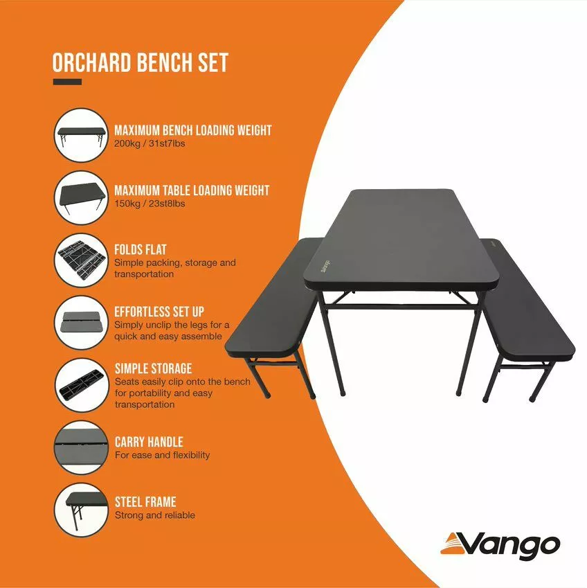 Vango Orchard Bench Set - Image 2