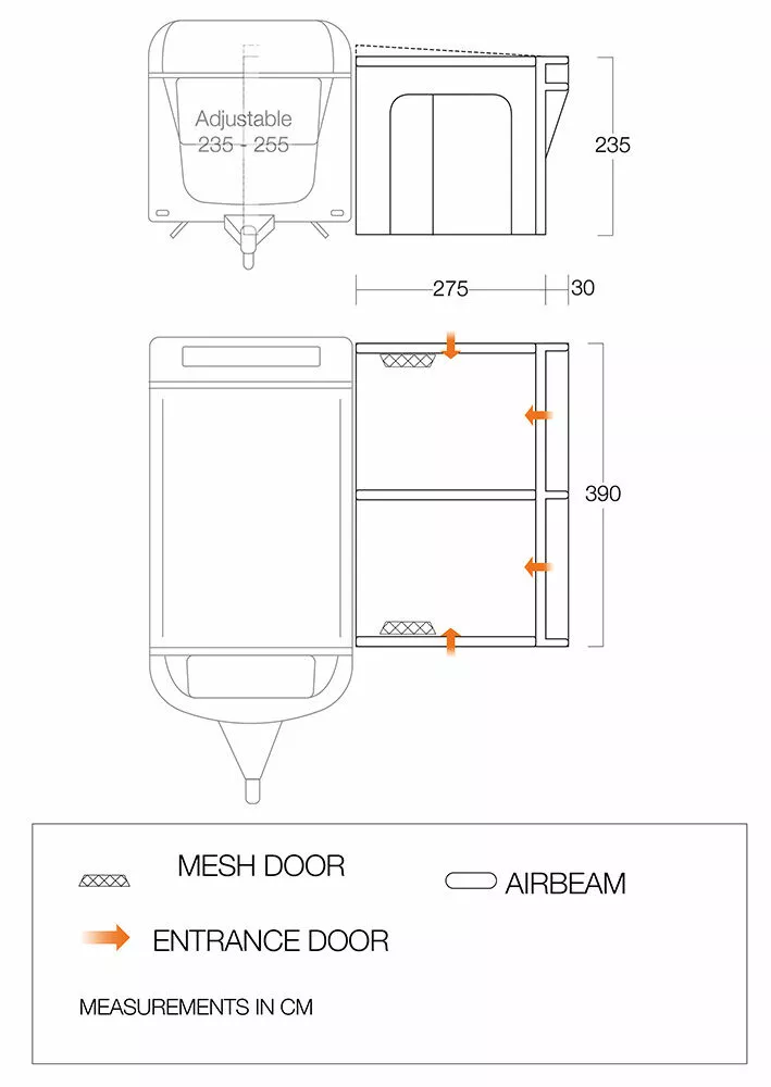 Vango Airbeam Vango Riviera Air 390 Elements ProShield Caravan Awning (2023) - Image 2
