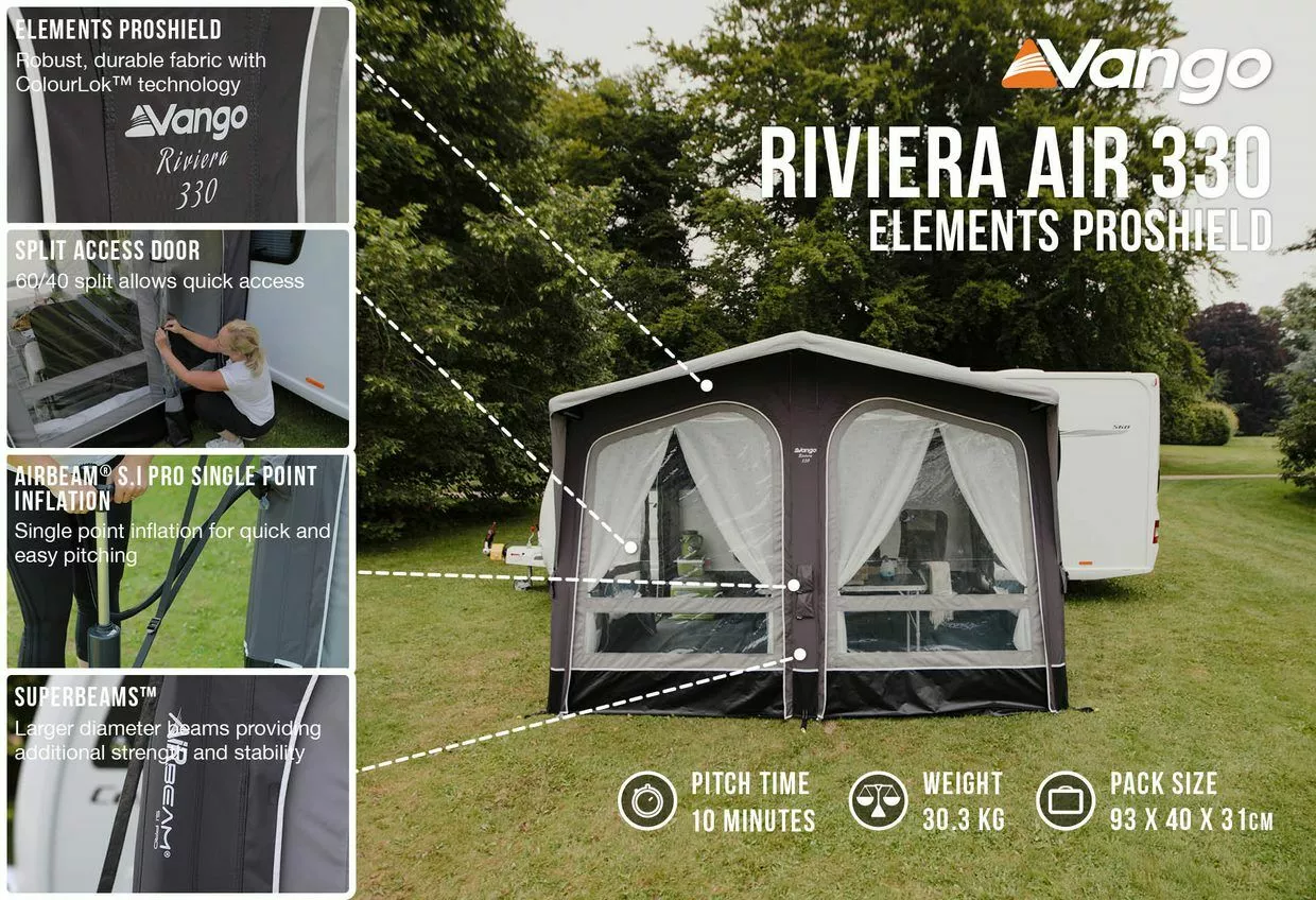 Vango Airbeam Vango Riviera Air 390 Elements ProShield Caravan Awning (2023) - Image 5